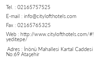 City Loft Suites Yeditepe iletiim bilgileri